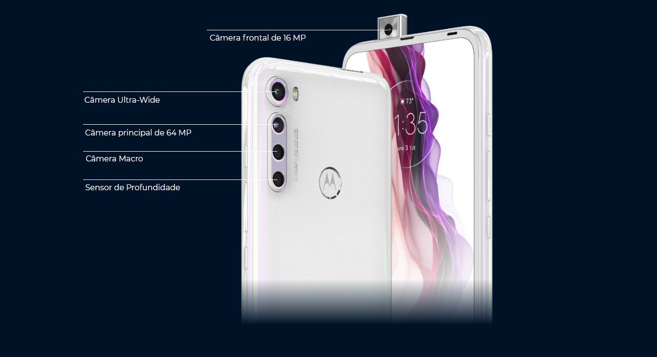  Smartphone Motorola One Fusion+ 128GB Dual Chip Câmera 64 MP + 8 MP + 5 MP + 2 MP Tela 6,5